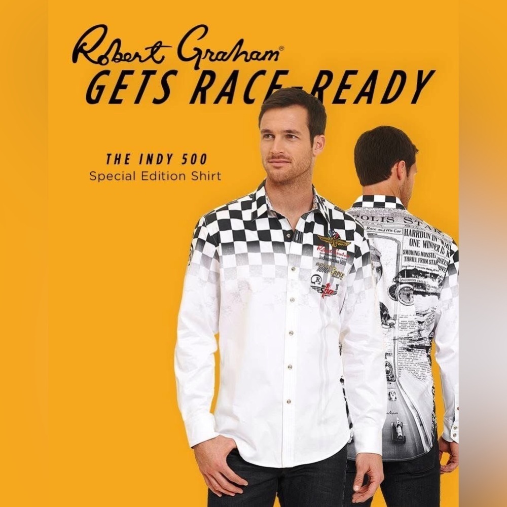 Robert Graham Indianapolis speedway men’s Button up. Very rare Limited edition.